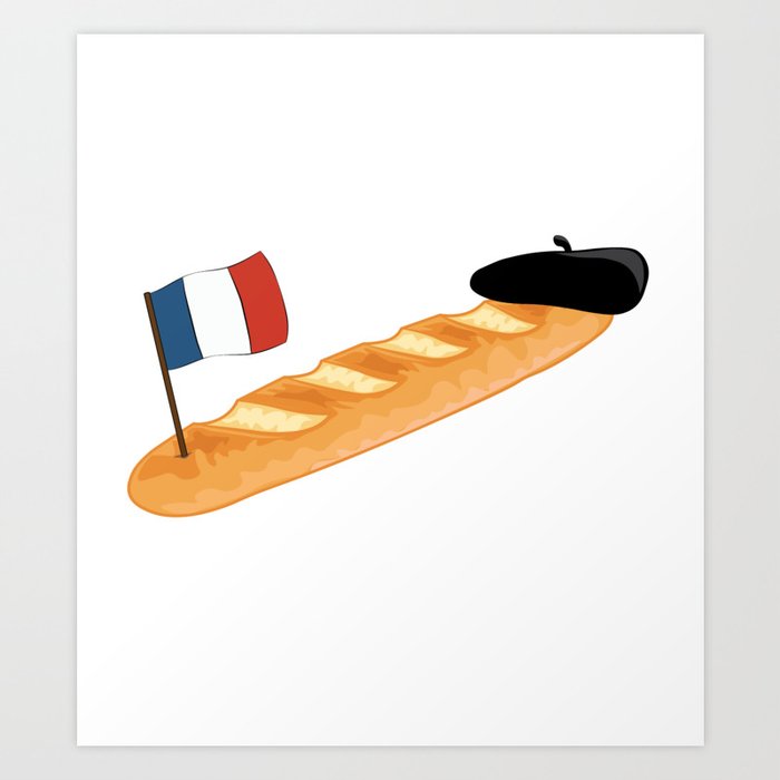 French Baguette - Funny French Food Art Print