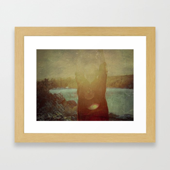 Girl & The Lake Framed Art Print