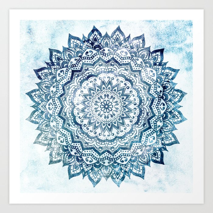 Blue mandala wall hotsell art