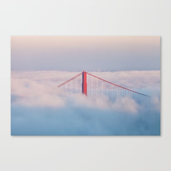 Bridge Tower in Fog 2 Canvas Print