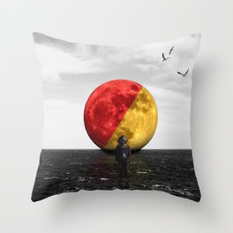 Mystery man On The sea Throw Pillow