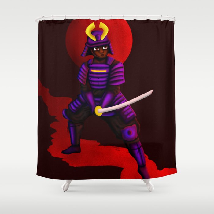 Re: Black and Blue Samurai Shower Curtain