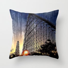 Mamba Roller Coaster at Sunset Grunge Throw Pillow