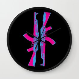 Neon AK-47 Wall Clock