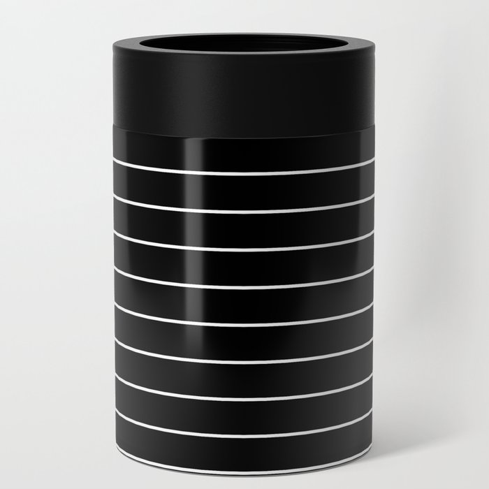 Thin lines white background black Can Cooler