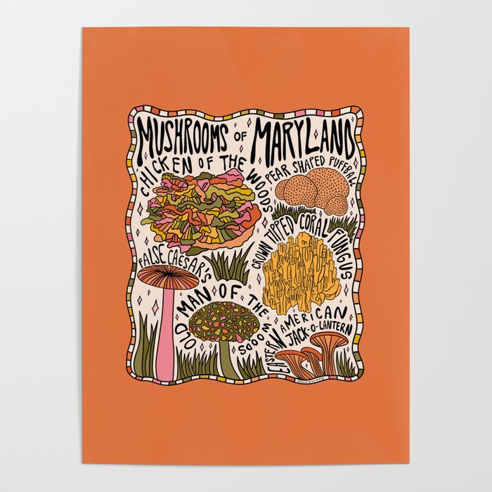 Mushrooms of Maryland Poster