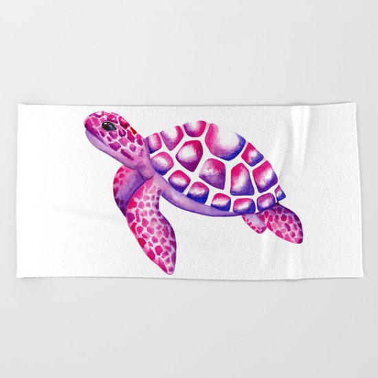Watercolour Sea Turtle Beach Towel
