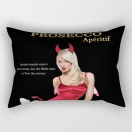 Prosecco liquid gold aperitif - Alcohol maybe man’s worst enemy, but the Bible says to 'love thy enemy' female devil vintage liquor poster / poster Rectangular Pillow