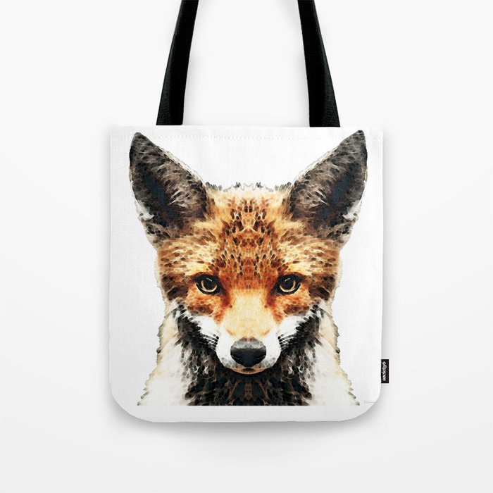 Sly Red Fox Full Face Wild Animal By Sharon Cummings Tote Bag