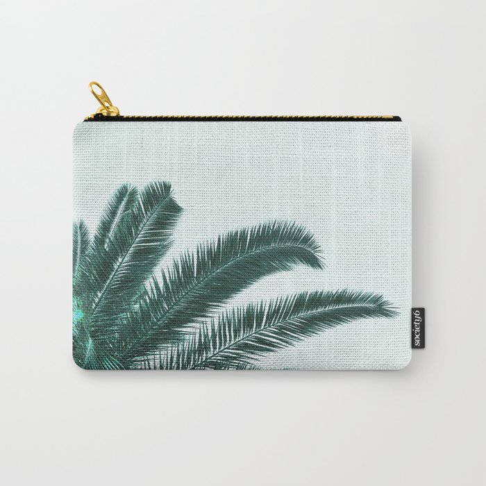 Modern minimalist mint green palm tree leaves Carry-All Pouch by ...