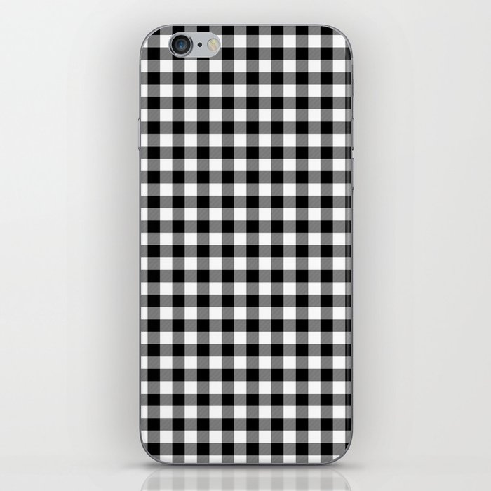 Classic Black and White Western Cowboy Buffalo Check iPhone Skin