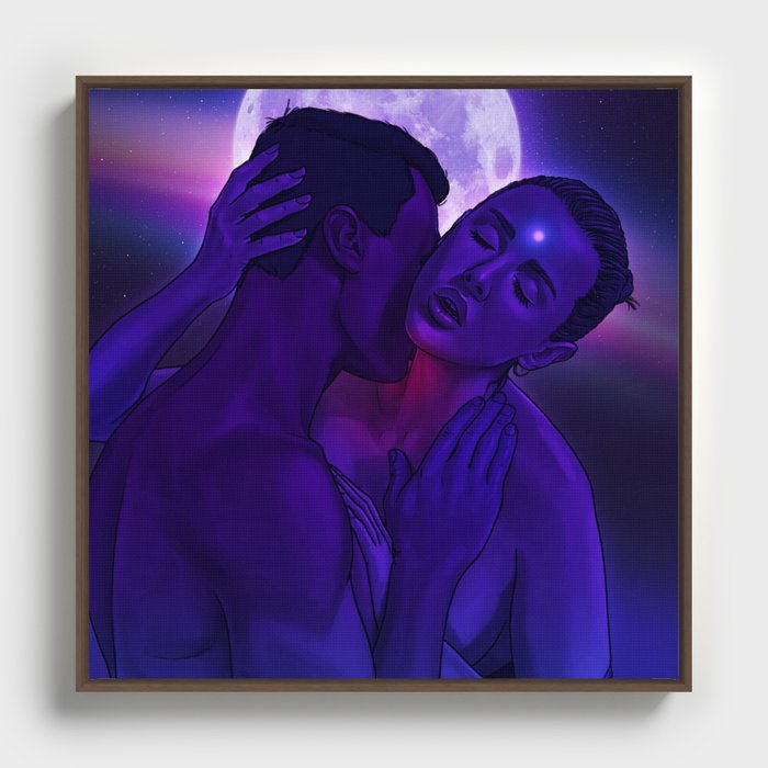 Moon Kiss Framed Canvas