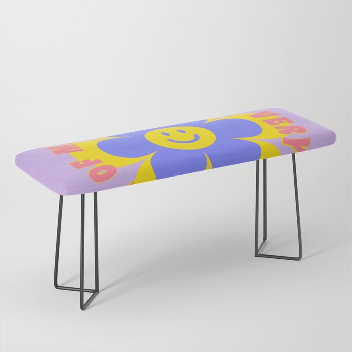 I take very good care of myself - cute self care smiley flower Bench