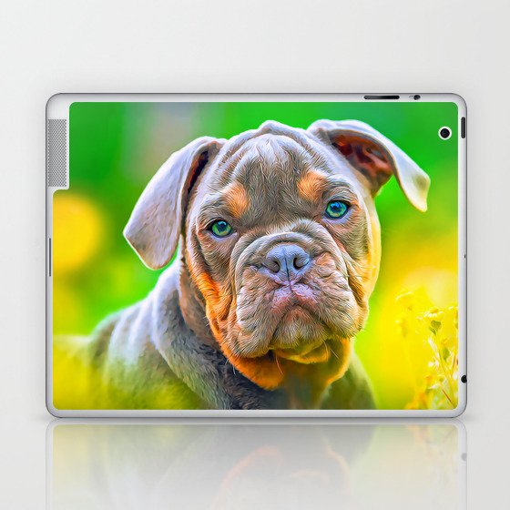 Brown And Black Puppy Bulldog Laptop & iPad Skin