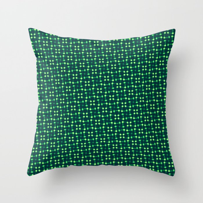 Fluorescent Green Lights Seemless Pattern Design Throw Pillow
