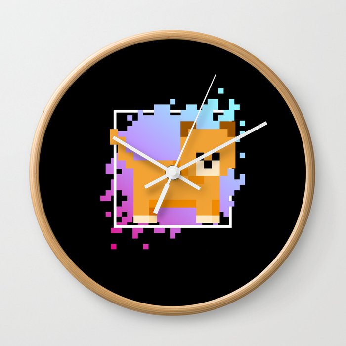 Dog Pixel Gaming Games Art Retro Wall Clock