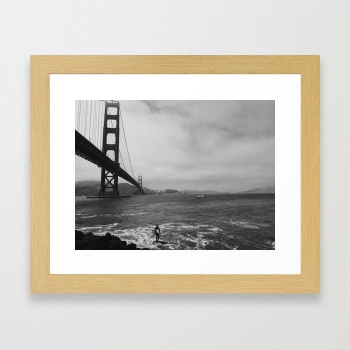 San Francisco Bay Bridge Surfing  Framed Art Print