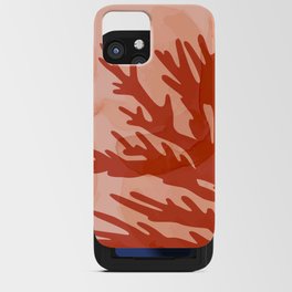Modern Hand Painted Warm Color Burnt Orange Peach Terracotta Watercolor Reef Coral Floral iPhone Card Case