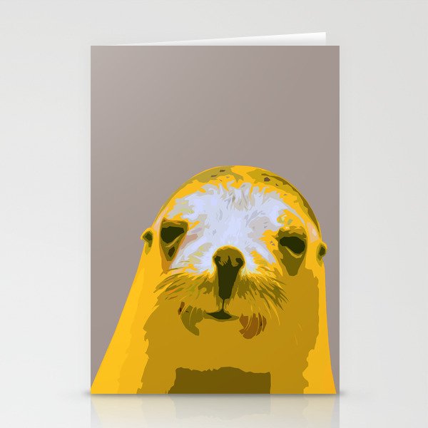 SEAL, HAPPY SEAL, SEAL FACE, Larhe pop art, curious seal, pop art animal, little seal, baby seal Stationery Cards
