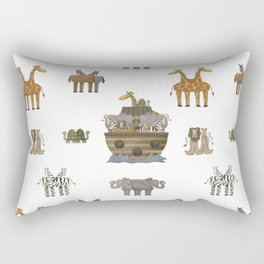 Primitive Noahs Ark Animals Rectangular Pillow