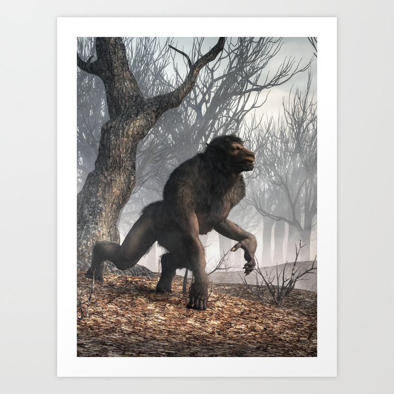The Michigan Dogman Art Print by Daniel Eskridge | Society6