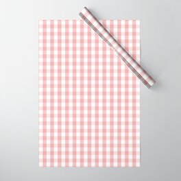 Large Lush Blush Pink and White Gingham Check Wrapping Paper