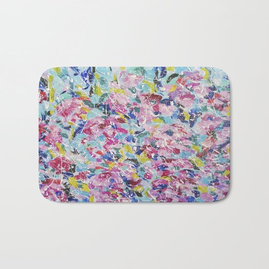 Abstract floral painting 2 Bath Mat