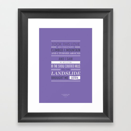 Lyrical Type - Landslide Framed Art Print