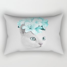 White Cat Lily Rectangular Pillow