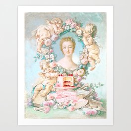 Madame de Pompadour with Putti and Cake Art Print