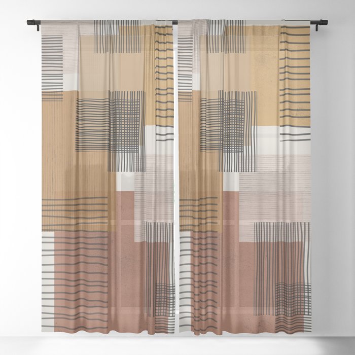 Modern Pattern Sheer Curtain