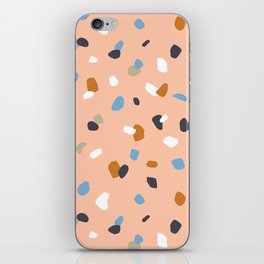 Terrazzo flooring pattern with colorful marble rocks iPhone Skin