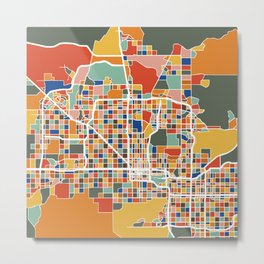 Phoenix Map Art Metal Print