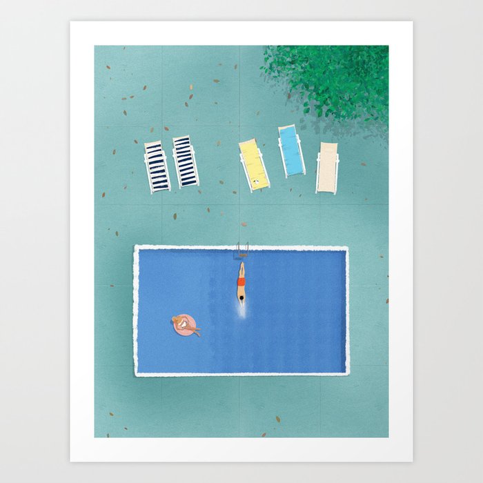 Chill out by the pool  Art Print