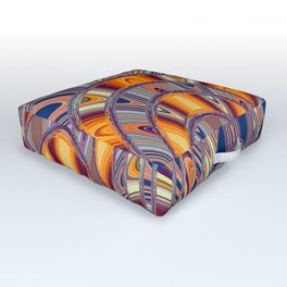 Purple And Orange Red Abstraction Outdoor Floor Cushion