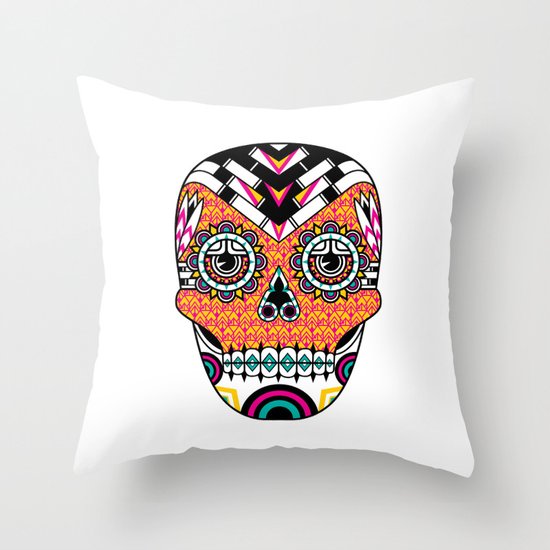 Deco Skull Throw Pillow