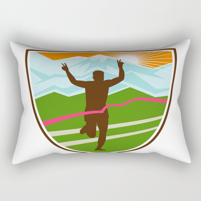 Victorious  Marathon Runner Shield Rectangular Pillow