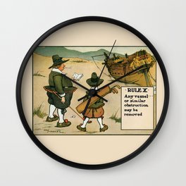  Antique golf rule 10 cartoon Wall Clock