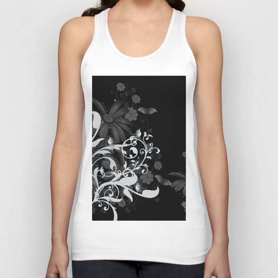 Wonderful floral design with birds Unisex Tank Top