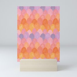 Fish Scale Sunset Pattern Mini Art Print