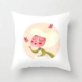 Lady Spring Throw Pillow