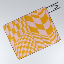 Abstraction_OCEAN_WAVE_YELLOW_ILLUSION_LOVE_POP_ART_0615A Picnic Blanket