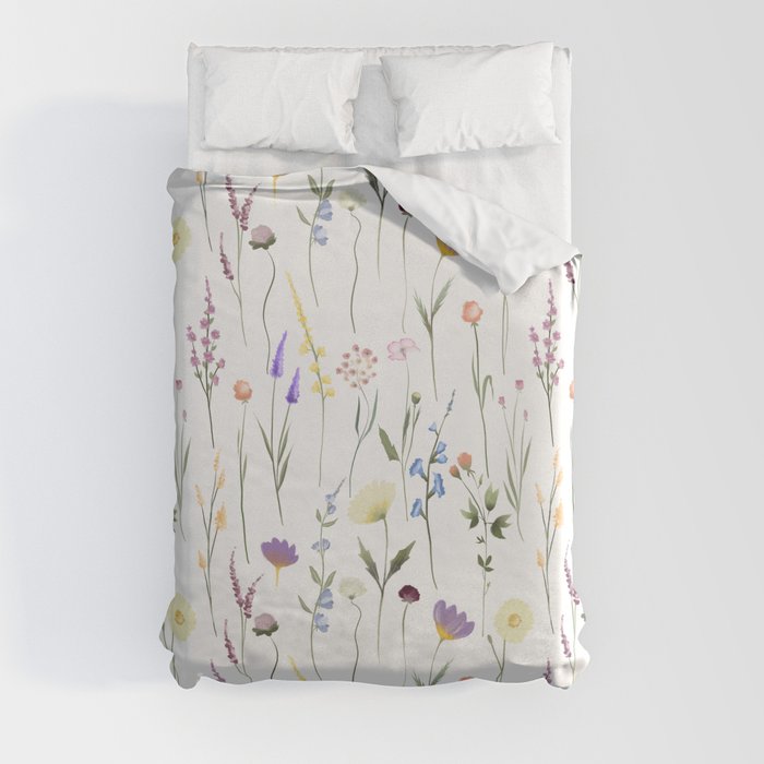 Pretty Wildflowers Floral Pattern Duvet Cover