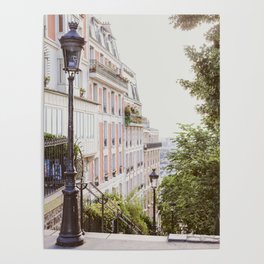 Montmartre Stairs - Paris Travel Photography Poster