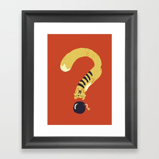 Question Mark (Curiosity Kills The Cat) Framed Art Print