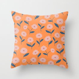 Flower in Orange Throw Pillow