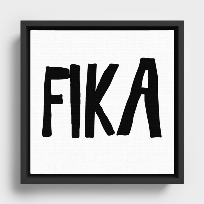 Fika Sweden Swedish Coffee Break Framed Canvas