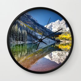 Maroon Bells Colorado Aspen USA Wall Clock