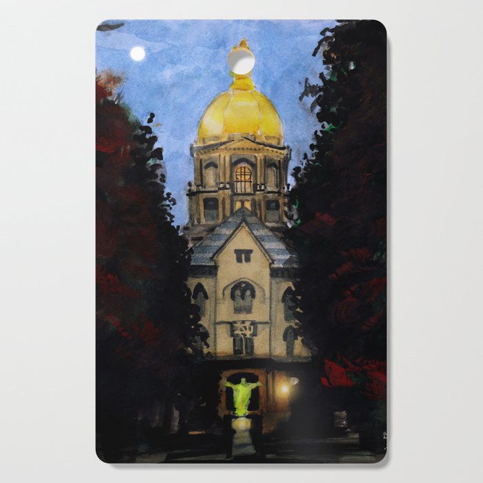 Golden Dome At Dusk: South Bend, IN Cutting Board
