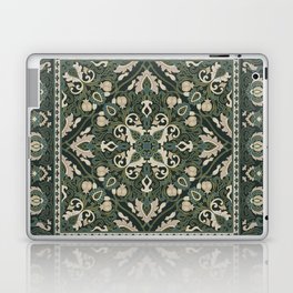 Ornamental Ethnic Bohemian Pattern VIII Emerald Gold Laptop Skin